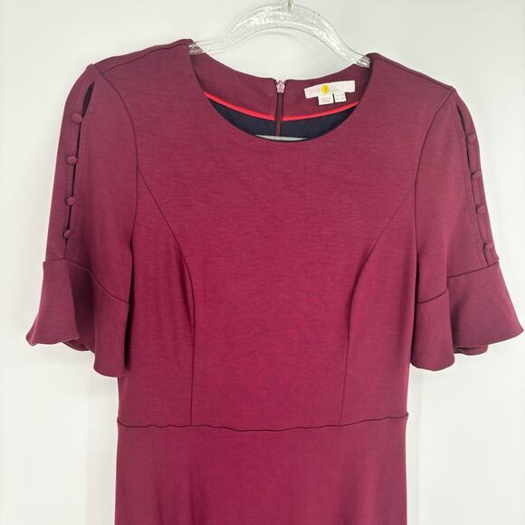 Boden Alexis Jersey Dress Size‎ 8 Burgundy Wine - Picture 4 of 16